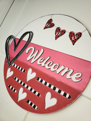 Valentine Welcome Door Hanger - BLANK