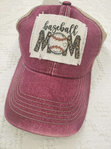 Baseball Mom Patch - Choice of Baseball Cap