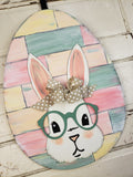 Welcome your guests in style this Easter holiday with our charming Easter Door Decor - the cutest Bunny Door Hanger with Glasses! 