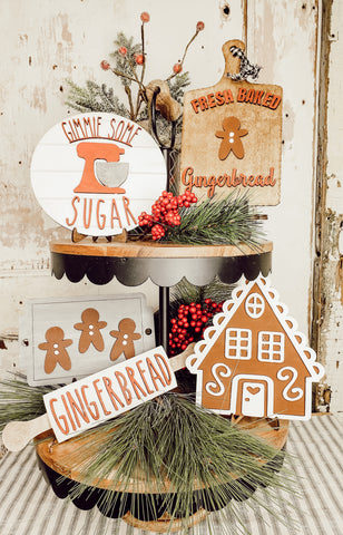Gingerbread Tiered Tray Set - BLANK