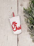 Precision-crafted from 1/8" hardwood plywood using laser-cut technology, this Chick-fil-A-themed gift card holder is not just lightweight but also effortlessly hangable with ribbon, yarn, or twine. Embrace your artistic side by painting or simple assembly with glue and leave in the natural wood look, as this DIY Christmas ornament provides a blank canvas.