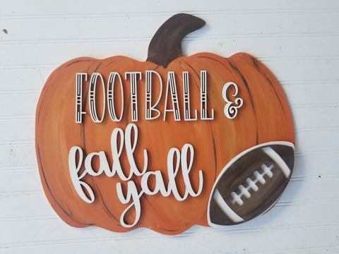 Football & Fall Y'all Door Hangers - BLANK